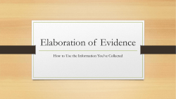 Elaboration of Evidence