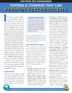 Finding a company that can prevent pest problems.