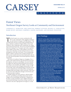Forest views: Northeast Oregon survey looks at community and