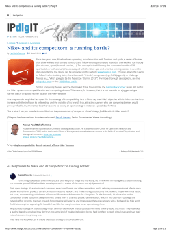 Nike+ and its competitors: a running battle? | IPdigIT