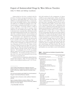 Export of Antimicrobial Drugs by West African Travelers