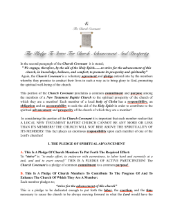 The Pledge To Strive For Church Advancement