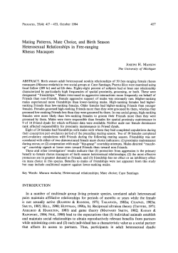 Mating patterns, mate choice, and birth season heterosexual