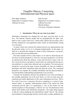 Tangible Objects: Connecting Informational and Physical space