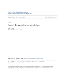 Nonverbal correlates of social status.