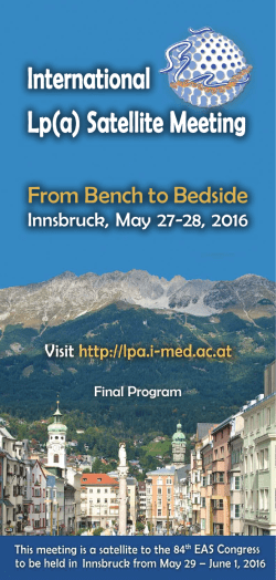 Conference Programme - Lp(a) Satellite Meeting