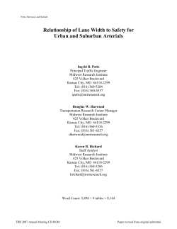 Relationship of Lane Width to Safety for Urban and Suburban Arterials