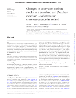 Changes in ecosystem carbon stocks in a grassland ash