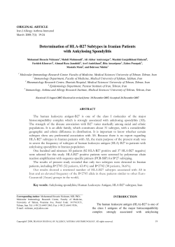 Determination of HLA-B27 Subtypes in Iranian