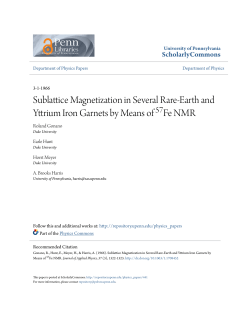 Sublattice Magnetization in Several Rare‐Earth and Yttrium Iron
