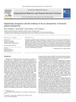 Opportunity recognition and the tendency to be an