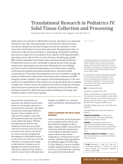 Solid Tissue Collection and Processing