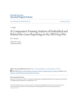 A Comparative Framing Analysis of Embedded and Behind