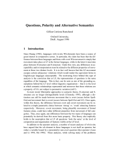 Questions, Polarity and Alternative Semantics