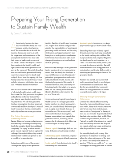 Preparing Your Rising Generation to Sustain Family Wealth