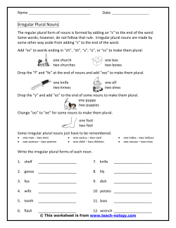 Irregular Plural Nouns - Teach