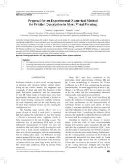 Proposal for an Experimental-Numerical Method for Friction