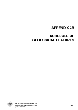 District Plan - Isthmus Section: Appendix 3B Schedule of Geological