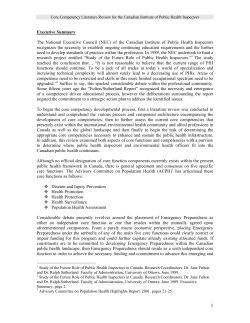 Core Competency Literature Review for the Canadian