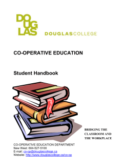 CO-OPERATIVE EDUCATION Student Handbook