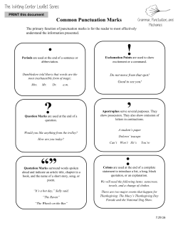 Leaflet-Common Punctuation Marks