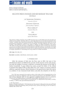 Relative Price Changes and Households` Welfare in Italy