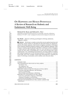 ON HAPPINESS AND HUMAN POTENTIALS: A Review of Research
