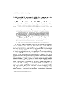 Stability and ESR Spectra of Ni(III) Tetraazamacrocyclic Complexes