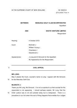 Manukau Golf Club Incorporated v Shoye