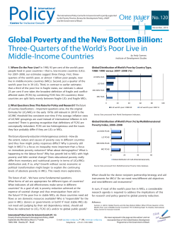 Three-Quarters of the World`s Poor Live in Middle