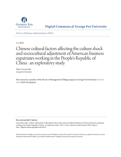 Chinese cultural factors affecting the culture shock and sociocultural