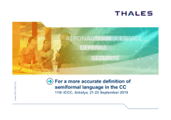 For a more accurate definition of semiformal language in the CC