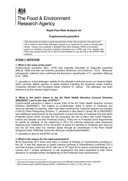 Rapid Pest Risk Analysis for Cryphonectria parasitica