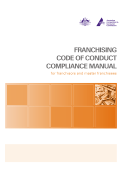 Franchising code of conduct compliance manual