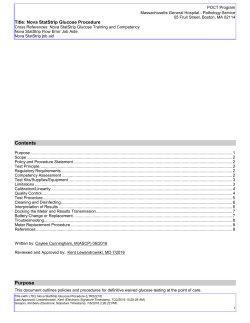 Nova StatStrip Glucose Meter Procedure