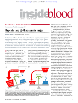 Hepcidin and &beta;-thalassemia major
