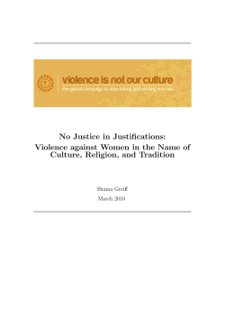 No Justice in Justifications - Women Living Under Muslim Laws