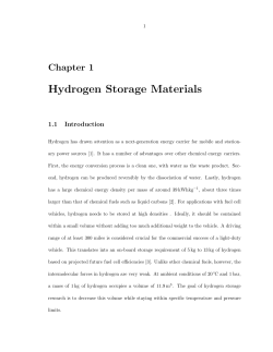 Hydrogen Storage Materials
