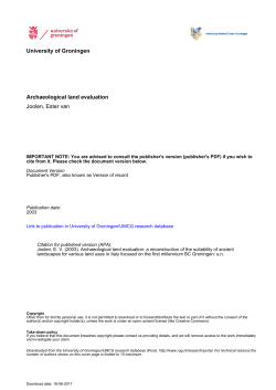University of Groningen Archaeological land evaluation