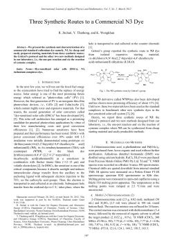Three Synthetic Routes to a Commercial N3 Dye