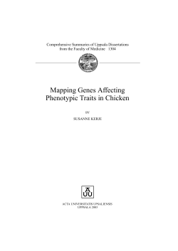 Mapping Genes Affecting Phenotypic Traits in Chicken