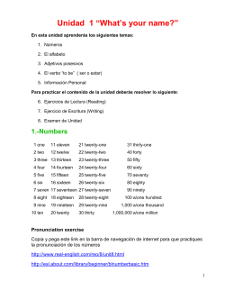 Unidad 1 &ldquo;What`s your name