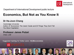 Economics, But Not as You Know It