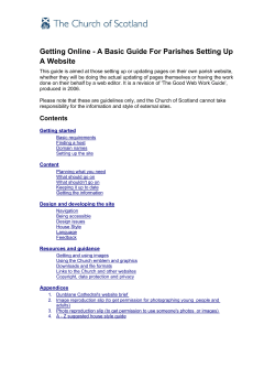 Getting Online - A Basic Guide For Parishes Setting Up A Website