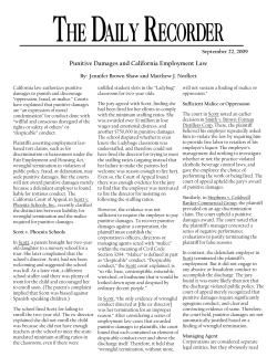 CA law and Punitive Damages