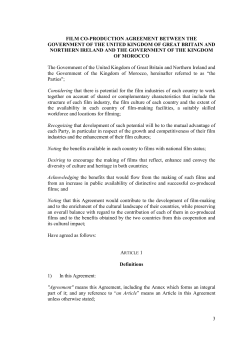 Morocco film co-production agreement