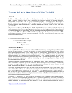 There and Back Again: A Case History of Writing &ldquo;The Hobbit &ldquo;