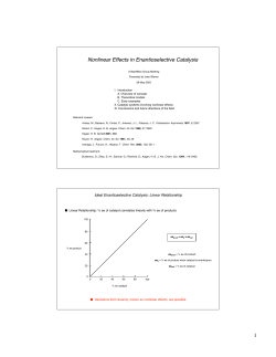 1 Nonlinear Effects in Enantioselective Catalysis
