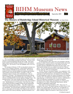 September 2015 - Bainbridge Island Historical Museum