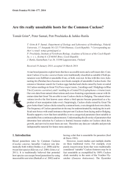 Are tits really unsuitable hosts for the Common Cuckoo?